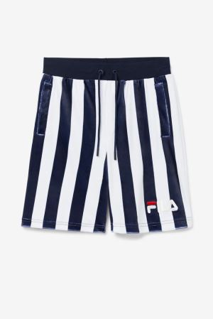 FILA Grid Velour Shorts Navy / White,Mens Clothing | CA.OBUSLK375